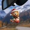 1Pcs Christmas Tree Decoration Santa Claus 2D Flat Acrylic Animal World Christmas Day Party Pendant Christmas Car Accessories