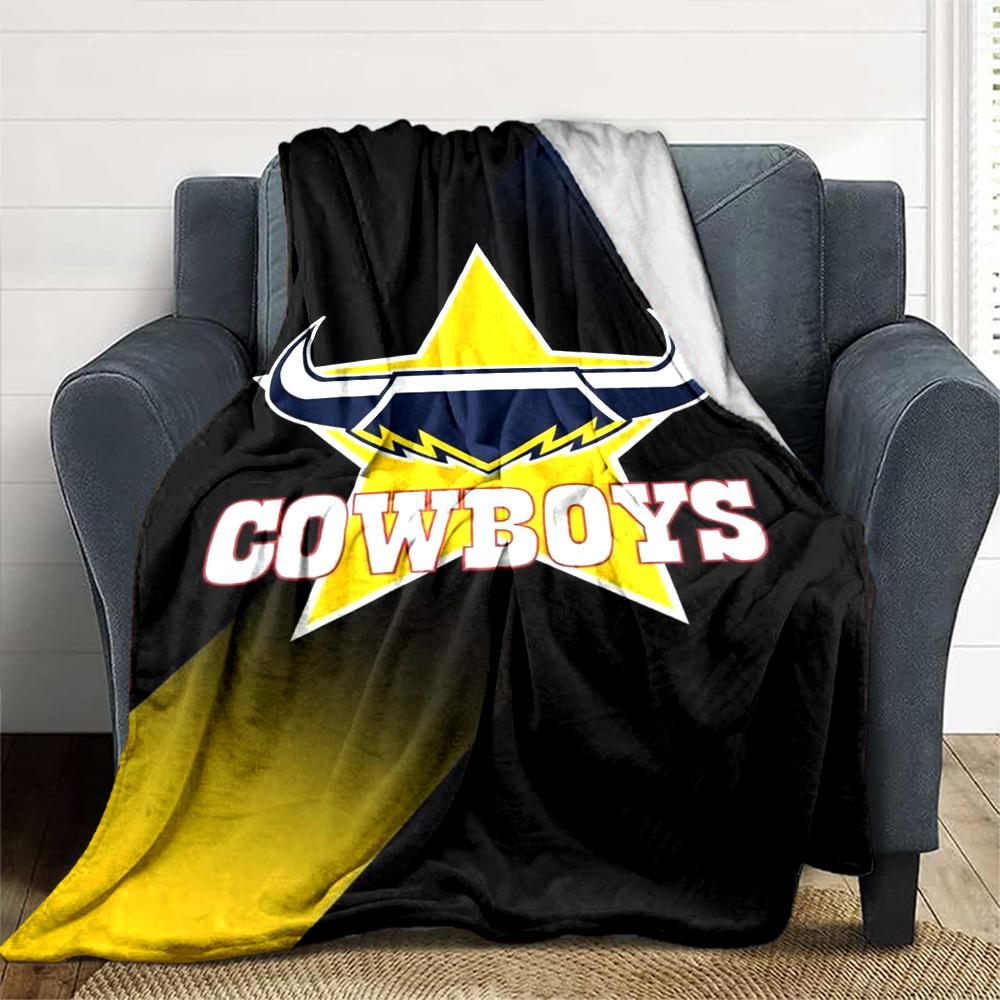 North Queensland Cowboys Print Flannel Blanket High Quality Warm Comfortable Cover for All Seasons Perfect for Gifts Home Decor