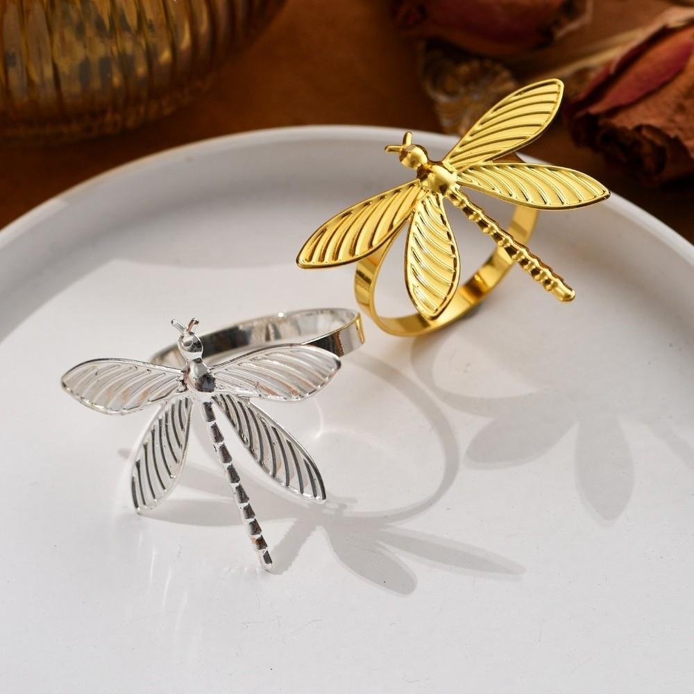 6 pieces/set Elegant Dragonfly Napkin Rings Minimalist Insect Napkin Buckle Party Decoration