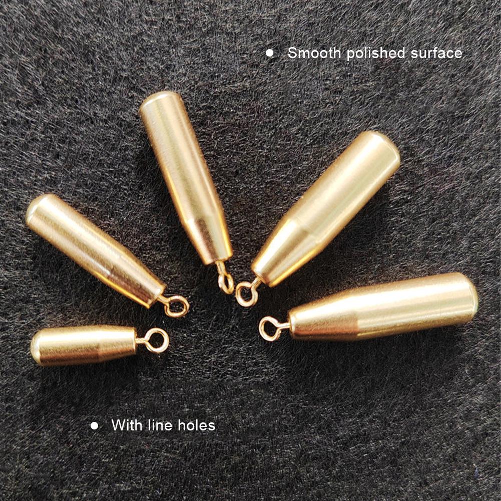 5 шт. 1,8-10 г Длинная форма Drop Shot Медный груз с кольцом для лески Вертлюг Длинный заброс Медный груз Морская рыбалка на скалах Аксессуары для Texas Rig