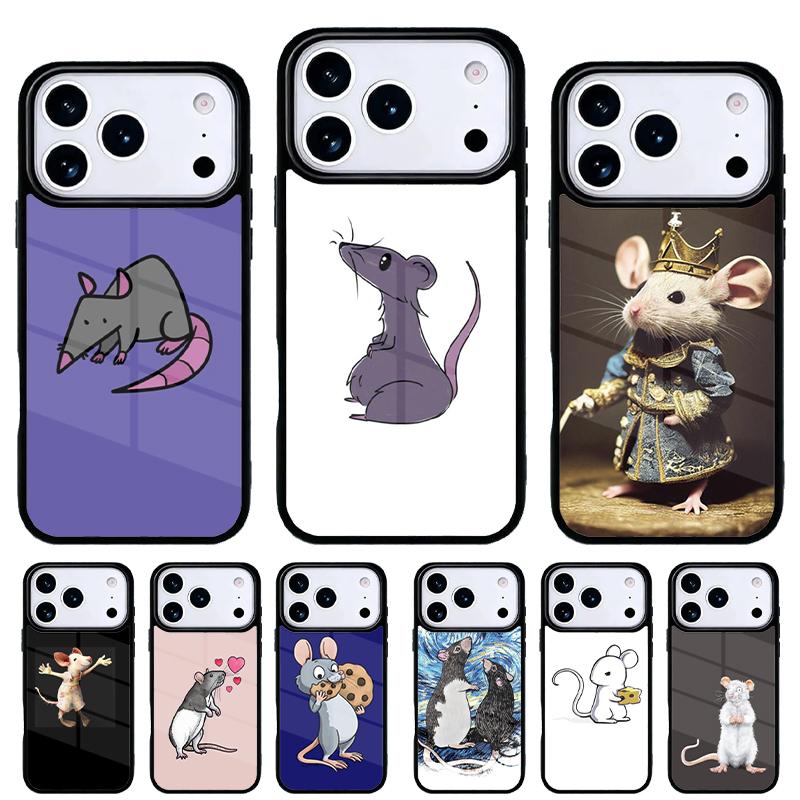 Милый Мультяшный Животный Крыса Чехол для Телефона для iPhone 17 16 15 14 13 Pro Max Задняя Крышка для 12 11 Pro Coque