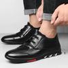 Мужские новые кожаные туфли, модные деловые рабочие туфли, повседневные универсальные нескользящие лоферы, модные дышащие легкие туфли на плоской подошве Homme