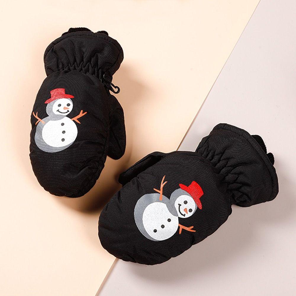 Уличные толстые теплые лыжные перчатки Нескользящие ветрозащитные водонепроницаемые варежки Зимние милые спортивные перчатки для мальчиков и девочек 2-5 лет