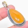 Carnelian Two Tone Handmade 925 Sterling Silver Jewelry Pendant 2.09" M3c78