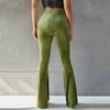 New Stylish Pants for Women High Waist Slim Fit Vintage Fashion Flare Pants Elastic  Trousers