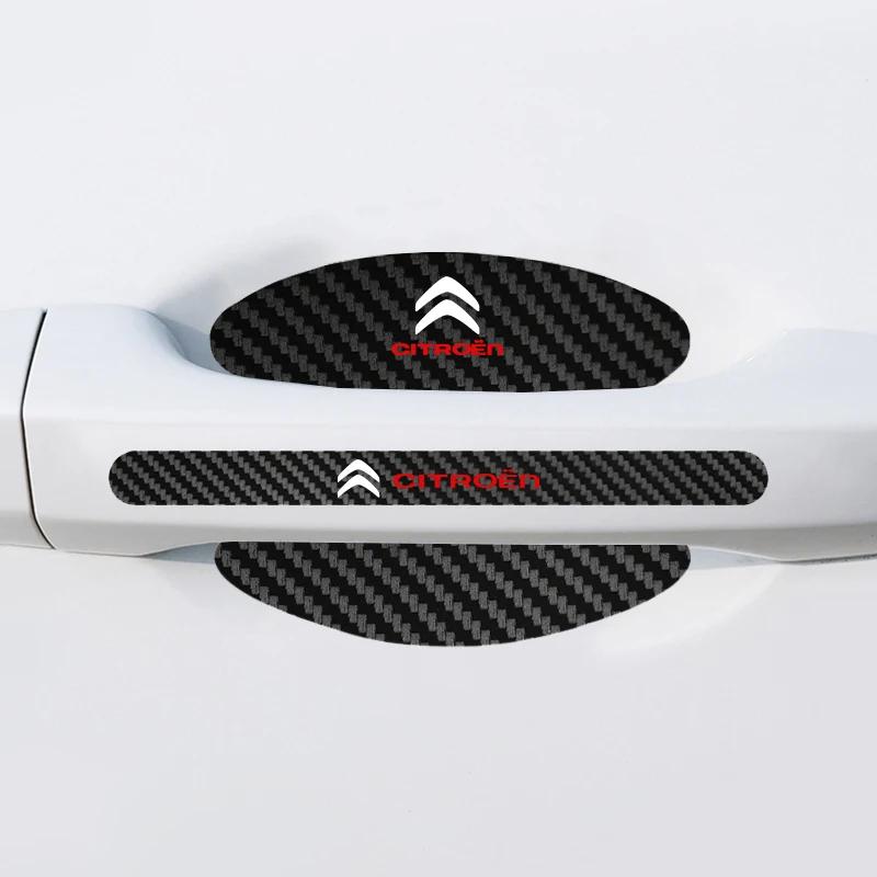 ATU4 Car Door Handle Protective film Carbon fiber Door Door Threshold Anti-scratch Sticker For Citroen C3 C4 DS4 C5 C5X C-Quatre