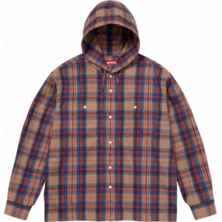Supreme Printed Hooded Flannel Shirt 'Pink White' Men's SUP-SS24-189