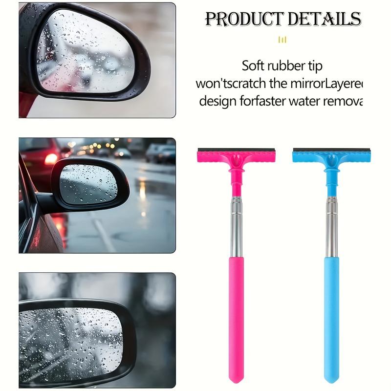 Telescopic car cleaning brush, dual-side soft scraper. Scratch-free, adjustable length for glass defrosting and wiping.
