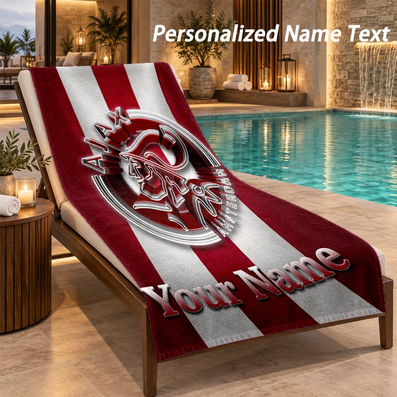 Custom Text Ajax Amsterdam Print Beach Towel Large Towel For Home Bathroom Beach
