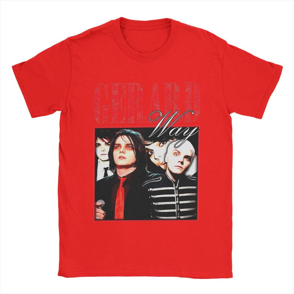 Мужская повседневная футболка Gerard Way MCR, 100% хлопок, круглый вырез, короткий рукав, уникальная одежда.