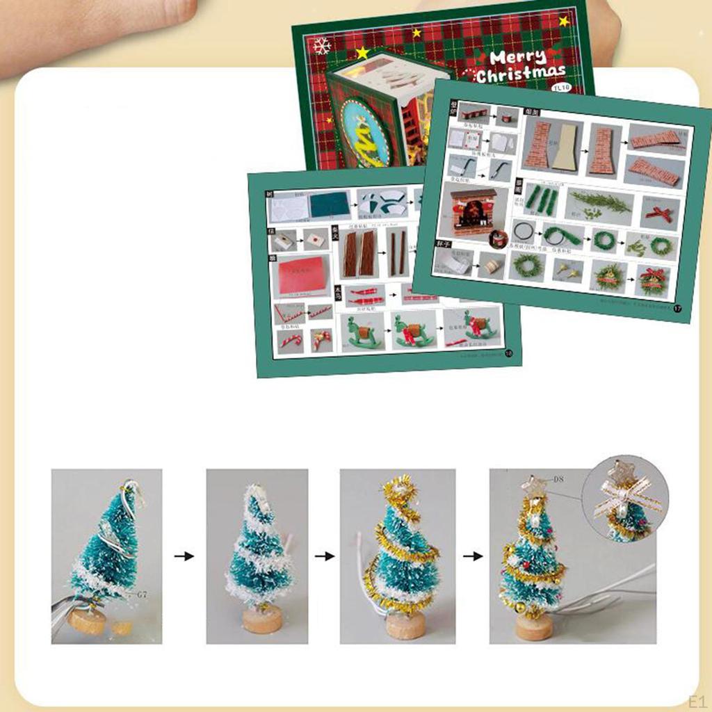 DIY Christmas Book Booknook Kits Mini House Making Diorama Decor Miniature Building
