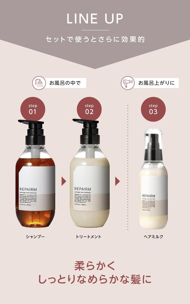 REPAIRM Hair Milk, Leave-in Treatment [Contains 11 Proteins To Repair Damage, Leaves Hair Moisturized and Smooth, Apple Pear Scent, 120ml] (1 Bottle)