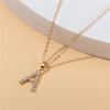 26 Letter Necklace Gold Necklace Female DIY Pendant With Diamond Clavicle Chain