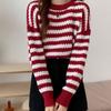 New Arrivals Open Run Women Long Sleeve STriped T shirT sweaTer 3 Colors