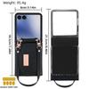Women's Fashionable PU Leather Wallet Phone Case Cover Compatible With Galaxy Z Flip 8/ Flip 7 Flip6/5/4/3 Case With Wrist Strap