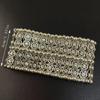 Elastic Rhinestone Bracelets Geometric Cuff Bracelet Classic Wide Bangle  For Women