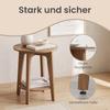 Vasagle Maezo Collection - Side Table with Bottom Shelf, Modern Style, Bedside Table, Sofa End, for Small Spaces, Living Room, Honey Brown