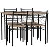 Five-Piece Minimal Dining Set - Oak-Effect/Black