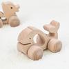 Деревянная игрушка-машинка с животными, легко захватываемая для малыша, инерционная машинка для толкания для малыша, упражнение на мелкую моторику, обучающая игрушка для развлечения