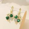 Green Four Leaf Clover Drop Earrings For Women Girls Fashion Ear Buckle Earrings Jewelry Gift LM