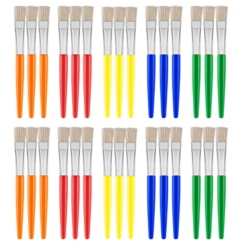 10/12/24/30 шт. Детские кисти для рисования, цветные кисти для художника, начинающего, для масла, акрила, акварели, для росписи камней, холста
