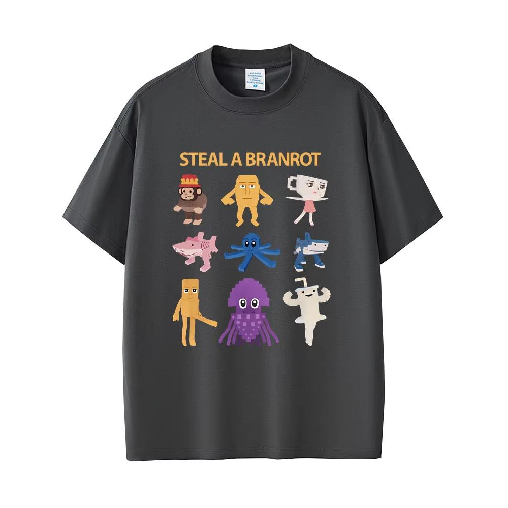 Italian Brainrot Steal A Bratnrot Funny Meme Tshirt Unisex Women Casual Humor Short Sleeve Top Unisexs pure Cotton Tee Streetwear