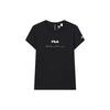 Fila Athletics Solid Logo Print Sports Casual Knit Short Sleeve T-Shirt American Vintage Women Tops Deep-Black A11W211117FBK