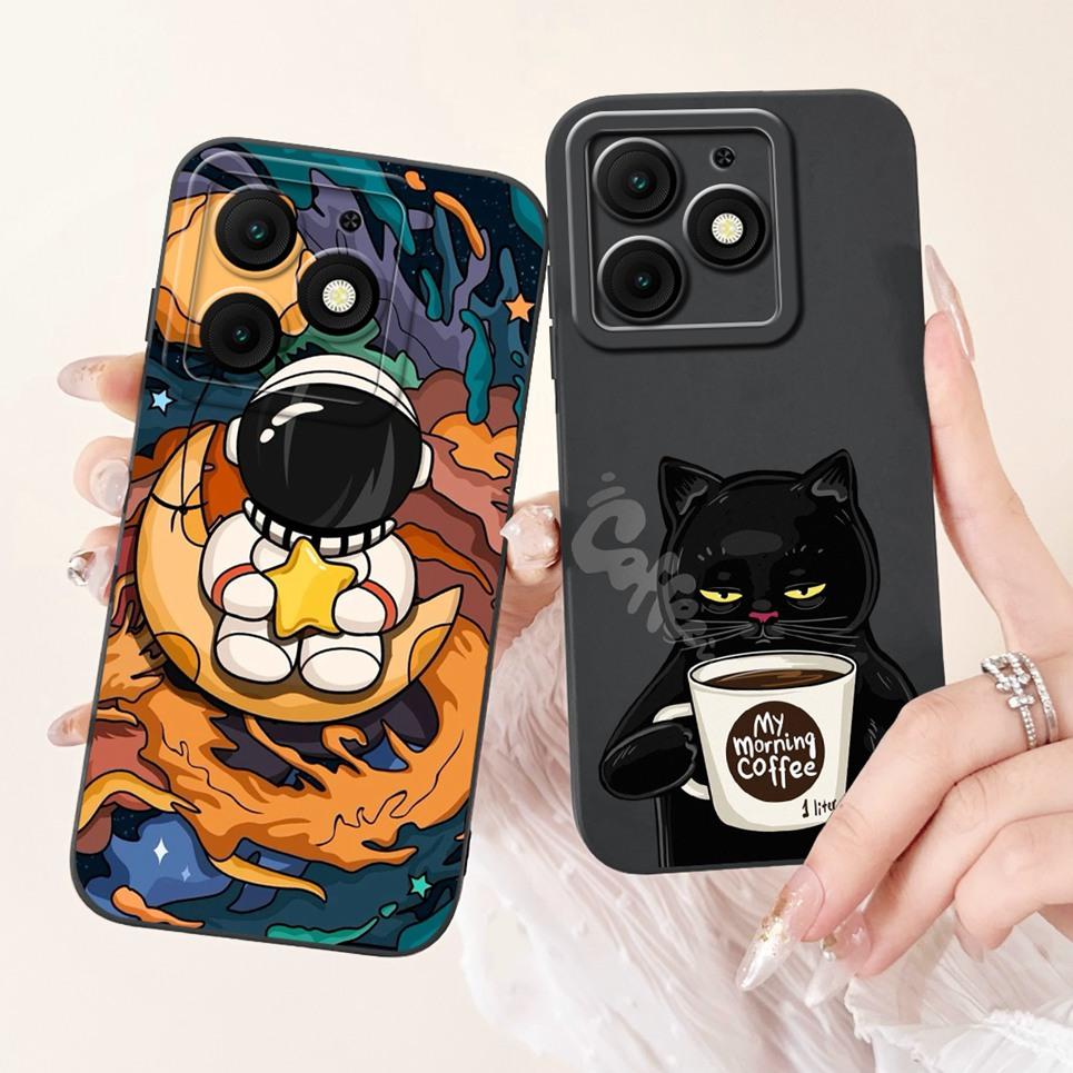 Для чехла Itel A50 ItelA50 A 50 Чехол для телефона Задняя крышка Capa Вопрос Утка Панда Крутой Стиль Животные Кошка Рисунок Мягкий Силикон Funda Сумка