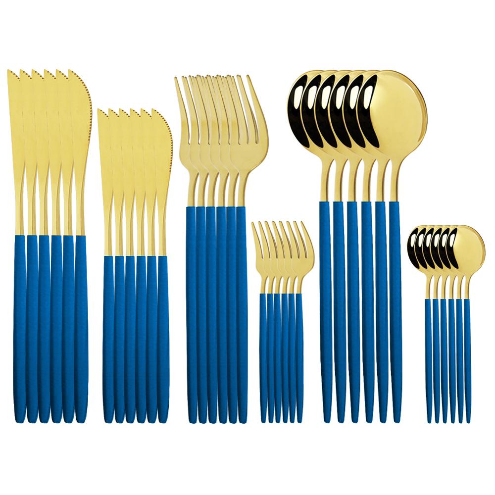 36 шт., набор столовой посуды из нержавеющей стали мятного золота, десертный нож, вилка для торта, кофейная ложка, набор столовых приборов, кухонная посуда, набор столового серебра