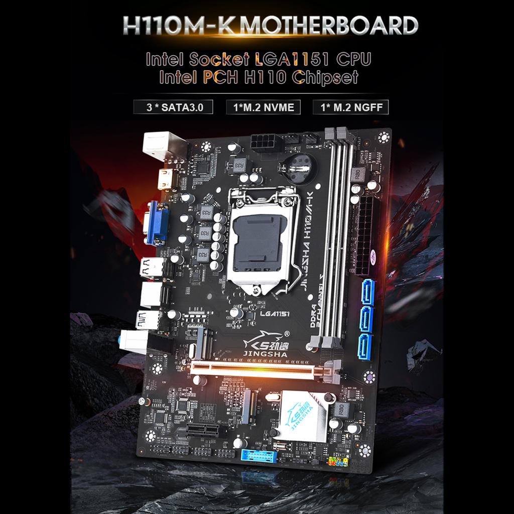 JINGSHA LGA 1151 Intel Socket LGA1151 Процессоры для настольных ПК Материнская плата 2*DDR4 До 32 ГБ 1*Слот PCIE3.0 x16 Для дома