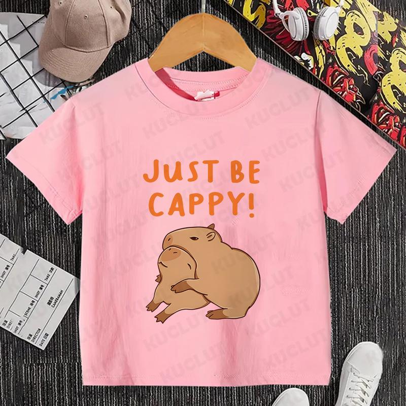 Детская одежда Kawaii Cartoon Anime Capybara футболка с коротким рукавом Cute Capybara Lover Animal Capybaras Harajuku футболка подарок
