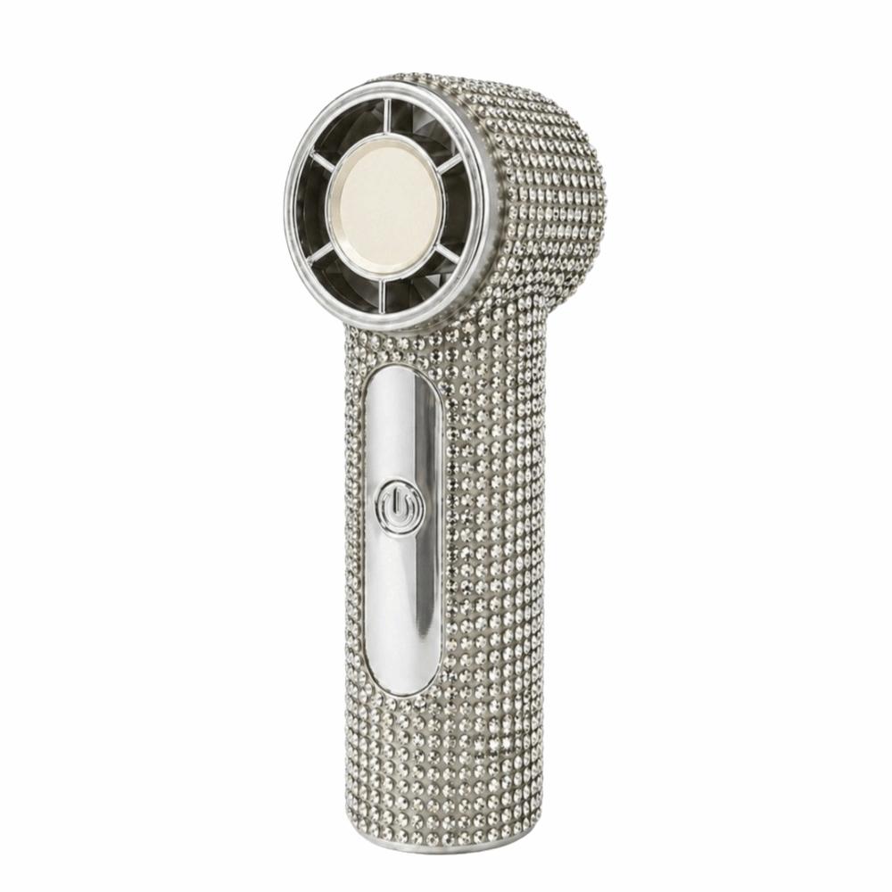 Strong Wind Rhinestone Handheld Fan Digital Display Mini Fan Portable Electric Fan  Summer