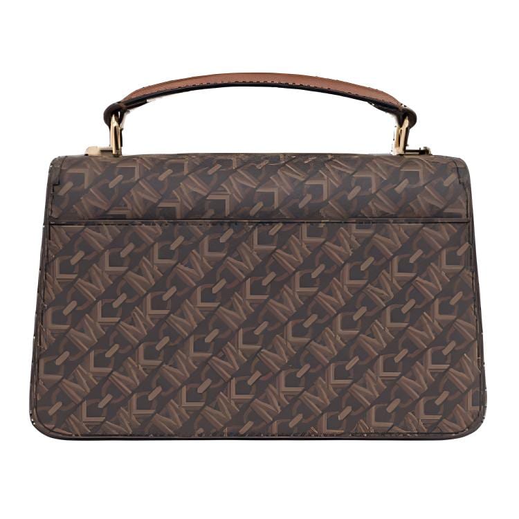 MICHAEL KORS Delancey Canvas With Leather Shoulder Bag, Crossbody Bag, Handbag Unisex Brown 32T4GD8C5B-227