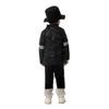Yousheng Musician Halloween Costume Set for Kids, Black Sequin Jacket, Trousers, Hat, Gloves, 80s 90s Retro Stage Outfits for Disco Party, Fancy Dress