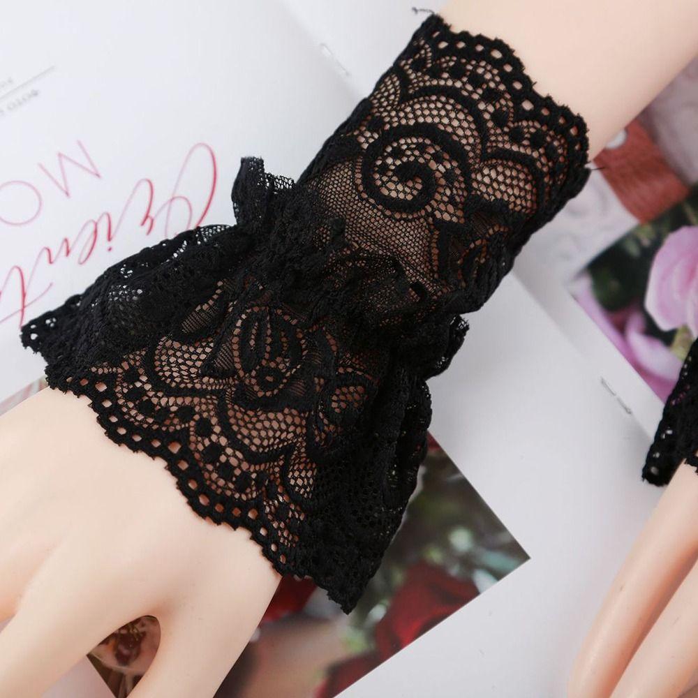 Sweater Decorative Arm Cover Detachable Sleeve Cuffs Ruffles Elbow Sleeve Lace Cuffs Fake Sleeve