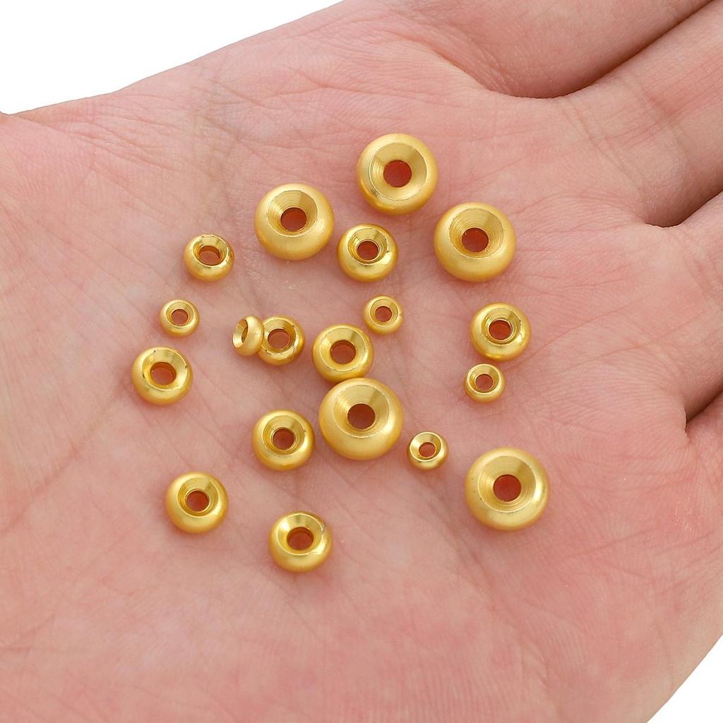 5Pcs Copper Sand Gold Hexagonal Spacer Beads For DIY Jewelry Making Bracelet Earring Necklace