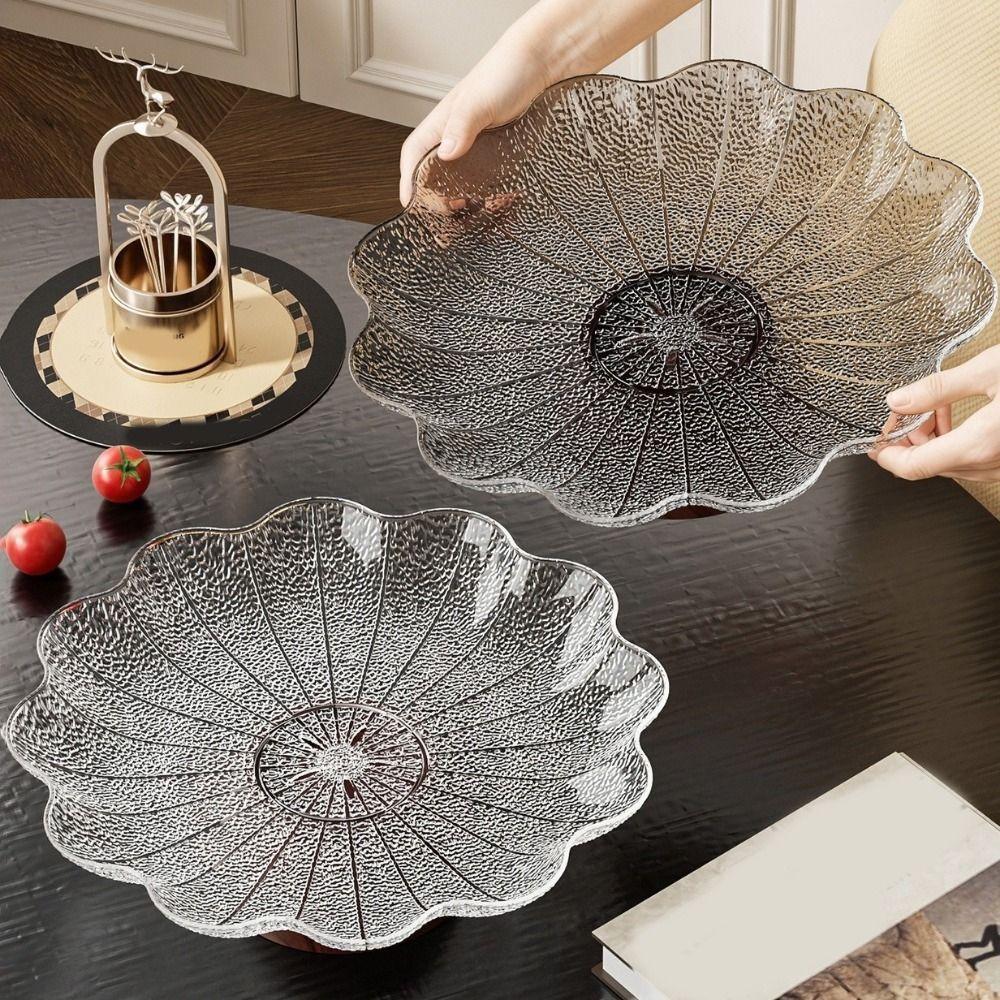 Large Capacity Pedestal Fruit Bowl Plastic Fruit Display Stand Elegant Dried Fruit Plate  Candy