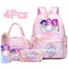 4Pcs/set Cartoon K-Pop Printed Backpack Handbag Pencil Case with 750Ml Water Bottler for Teenager Boy Girl Schoolbag Large Capacity Bookbag Mochila