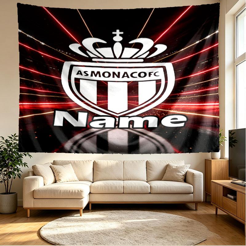 Custom Name Personalized AS Monaco Print Tapestry, Wall Art Decor, Bedroom, Dorm, Apartment, LivingRoom, Party Backdrop, Gift for Birthday