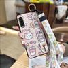 Anti-knock Ring Phone Case For LG Velvet 4G/5G Dirt-resistant Phone Holder Lanyard Silicone Soft Case Cartoon Wristband
