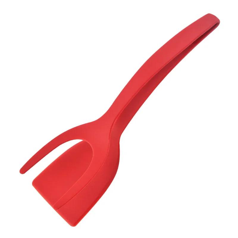 Kitchen 2 In 1 Nylon Grip Flip Tongs Egg Spatula Tongs Steak Spatula Tongs Clamp Pancake Fried Turners Kitchen Accessories