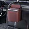 Car Trash Bin Leather Auto Seat Back Hanging Storage Box Bag Holder Rear Chair Trash Can Organizer Driver Side Pockets Garbage