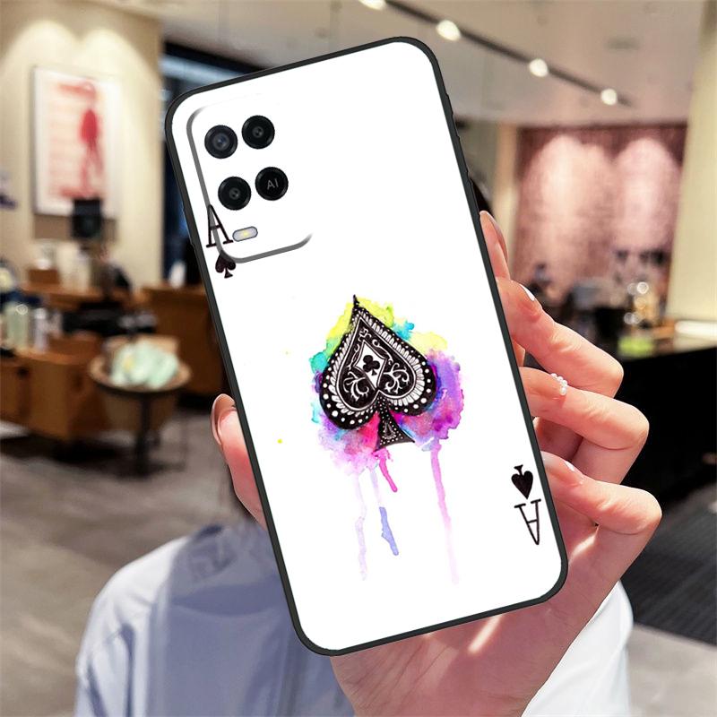 Кейс для карт Покер Туз пик Для Oppo A94 A74 A54 A18 A38 A58 A78 A98 A40 A60 A80 A16 A76 A96 A15 A17 A77 A57S Чехол