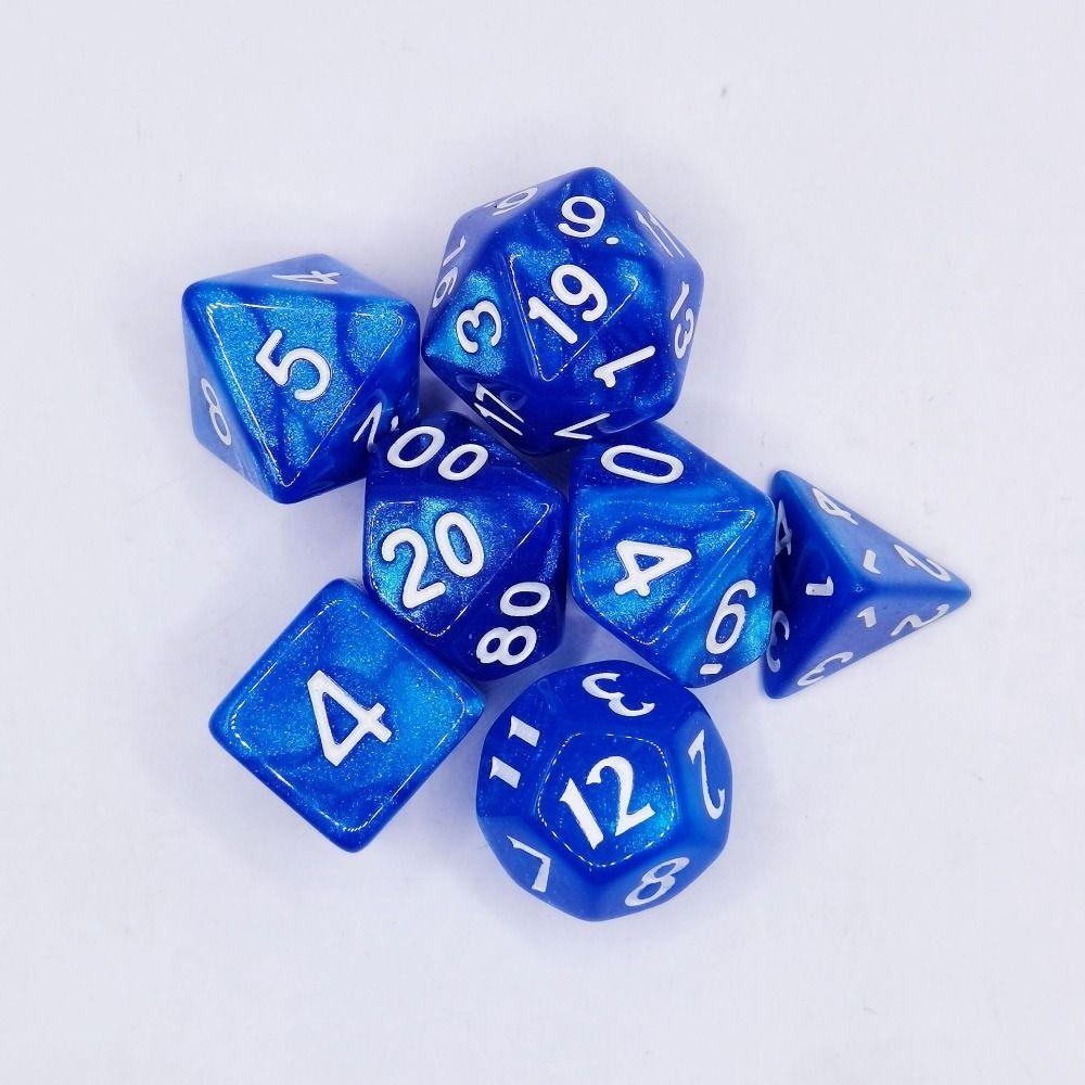 7 шт./компл., 7 кубиков DND, многогранные настольные игры D4 D6 D8 D10 D12 D20, игровые кости для вечеринок, акриловые многогранные кости TRPG DND