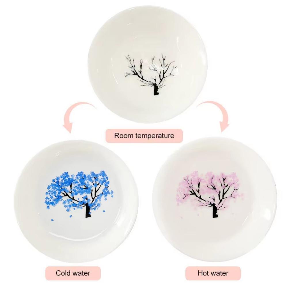 Unique Color Changing Teacup Creative Flower Change Bowl Gift Cold/Hot Water Bowl Coffee