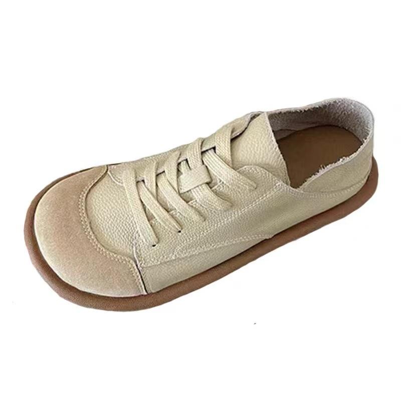 Fashion Fashion Simple Women's Flat Sneakers 2025 Versatile Lace Up Low Heel Soft Bottom Flat Shoes New Breathable Comfoy Women Shoes