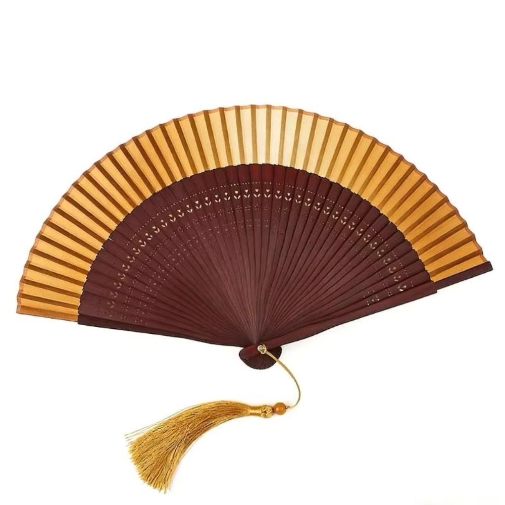 Gradient Color Retro Hand Fan Portable Dance Fan Chinese Style Bamboo Folding Fan Gift Giving