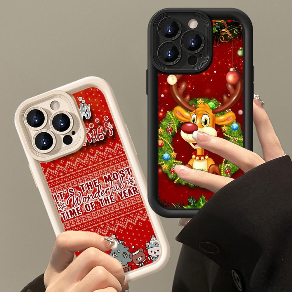 Чехлы для телефонов Ae117 Merry Christmas Happy New Year для iPhone 16 14 13 11 Pro Max 15 7 8 Plus 12 mini XR XS Max Angel Eye Ladder Protective Cover