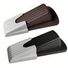 Silicone Safety Door Stopper with Metal Alloy Rubber Door Stop Wedge Works Quite Hold Heavy Doors Firmly by Non-Skid Base Grip