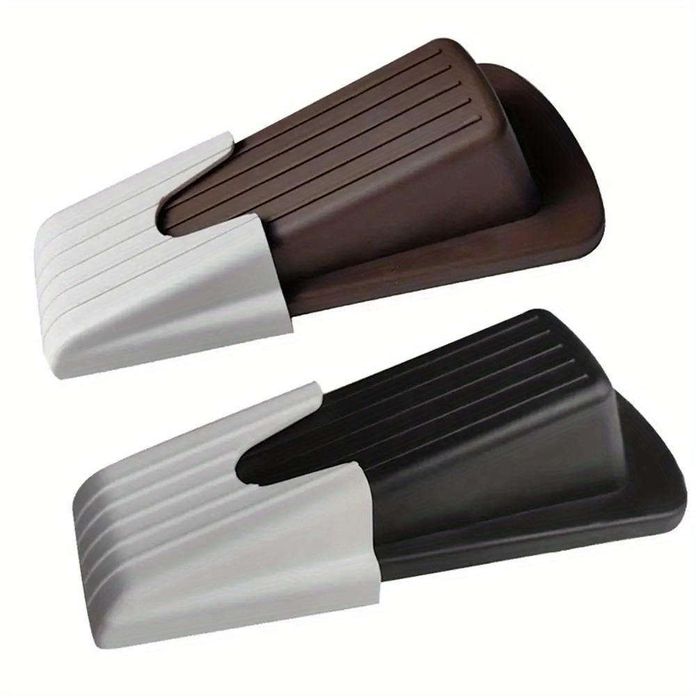 Silicone Safety Door Stopper with Metal Alloy Rubber Door Stop Wedge Works Quite Hold Heavy Doors Firmly by Non-Skid Base Grip